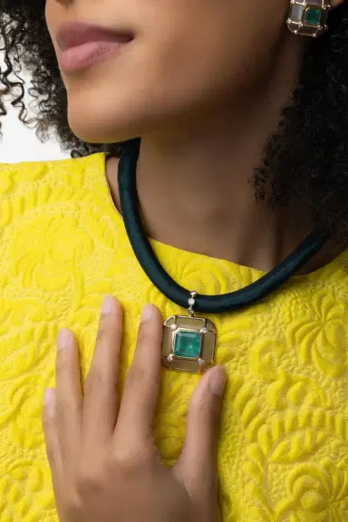 DENISE CASSOU Emerald Crystal Necklace | Thumbnail 4