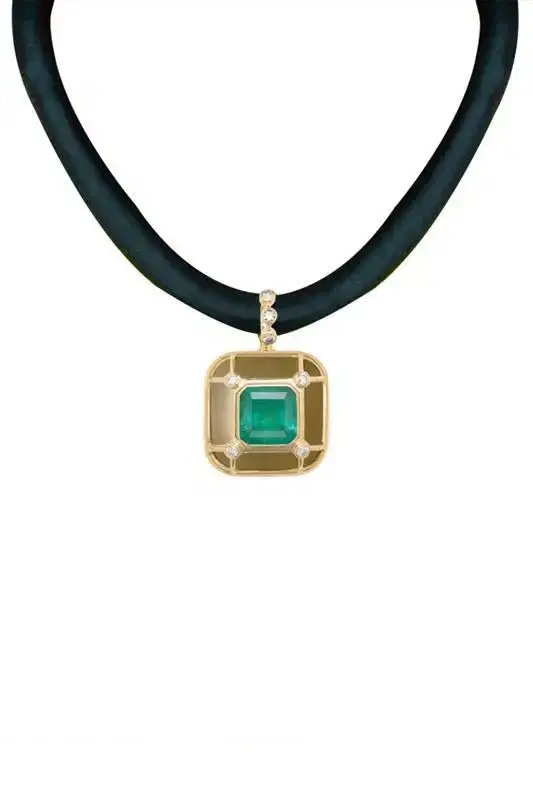 DENISE CASSOU Emerald Crystal Necklace