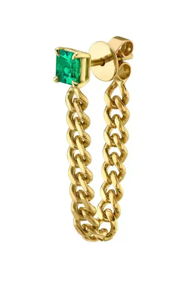 Anita Ko Emerald Cuban Link Loop Earring | Thumbnail 1