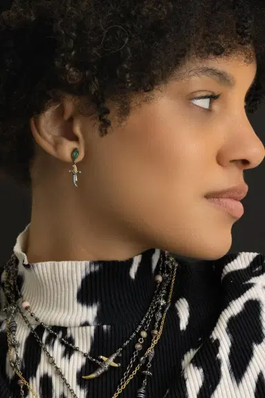 SEVAN BICAKCI Emerald Dagger Drop Earrings | Thumbnail 2 SEVAN BICAKCI Emerald Dagger Drop Earrings | Thumbnail 2