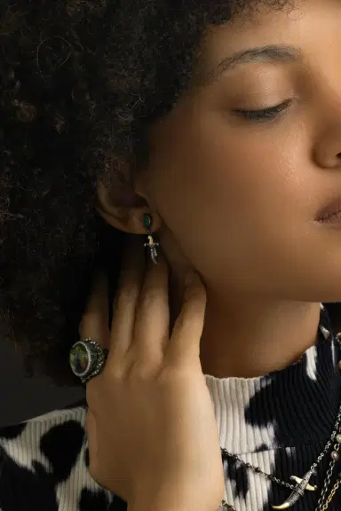SEVAN BICAKCI Emerald Dagger Drop Earrings | Thumbnail 4 SEVAN BICAKCI Emerald Dagger Drop Earrings | Thumbnail 4