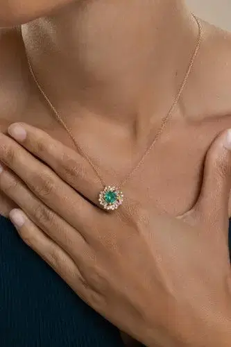 Suzanne Kalan Emerald Diamond Pendant Necklace | Thumbnail 3 Suzanne Kalan Emerald Diamond Pendant Necklace | Thumbnail 3