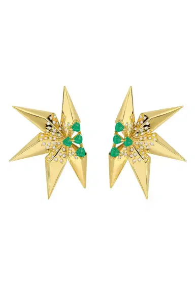 CAROL KAUFFMANN Emerald Etoile Laila Earrings | Thumbnail 1 CAROL KAUFFMANN Emerald Etoile Laila Earrings | Thumbnail 1