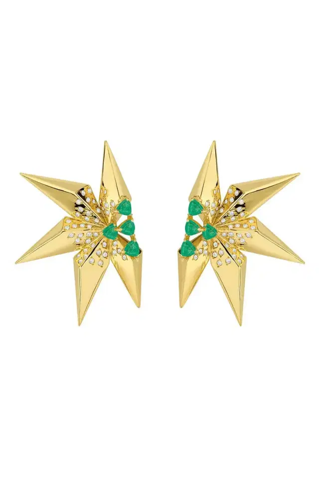 CAROL KAUFFMANN Emerald Etoile Laila Earrings