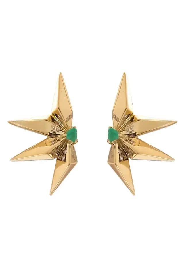 CAROL KAUFFMANN Emerald Étoile Laila Mini Earrings