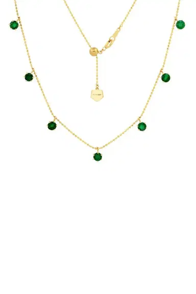 GRAZIELA Emerald Floating Necklace | Thumbnail 1