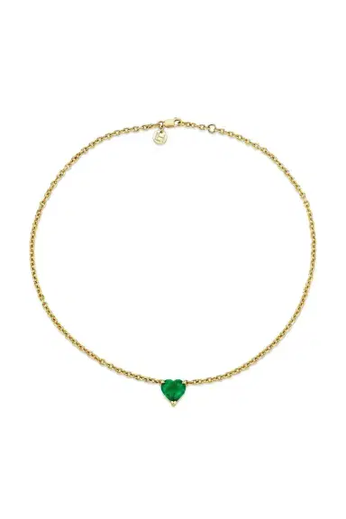 LOGAN HOLLOWELL Emerald Heart Choker Necklace | Thumbnail 1