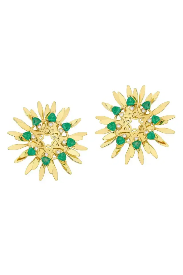 CAROL KAUFFMANN Emerald Mandala Hoop Earrings