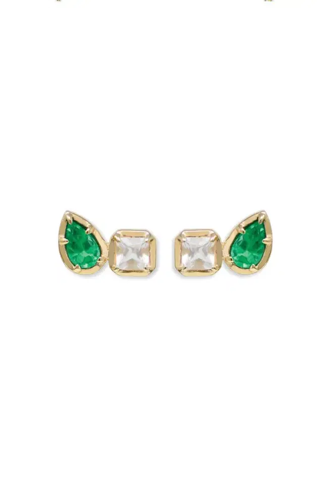 Anzie Emerald Mélia Toi Et Moi Stud Earrings