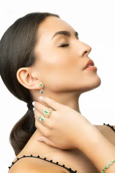 Suzanne Kalan Emerald Opal Double Drop Earrrings | Thumbnail 4 Suzanne Kalan Emerald Opal Double Drop Earrrings | Thumbnail 4