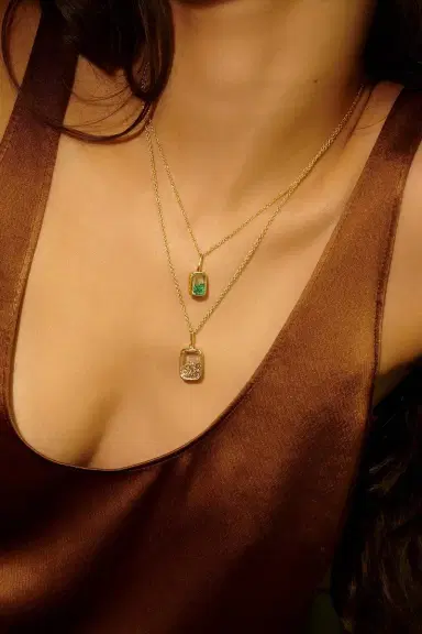 MORITZ GLIK Emerald Petite Ten Fourteen Necklace | Thumbnail 2 MORITZ GLIK Emerald Petite Ten Fourteen Necklace | Thumbnail 2