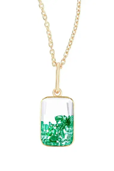 MORITZ GLIK Emerald Petite Ten Fourteen Necklace | Thumbnail 1 MORITZ GLIK Emerald Petite Ten Fourteen Necklace | Thumbnail 1