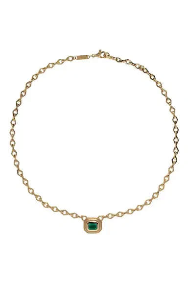 Azlee Emerald Staircase Medium Chain Necklace | Thumbnail 1 Azlee Emerald Staircase Medium Chain Necklace | Thumbnail 1