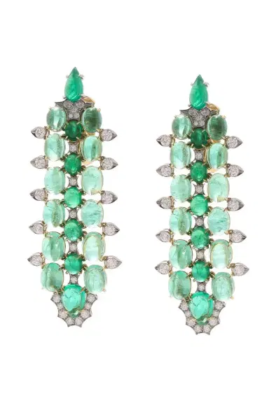 DAVID WEBB Emerald Streemer Earrings | Thumbnail 1