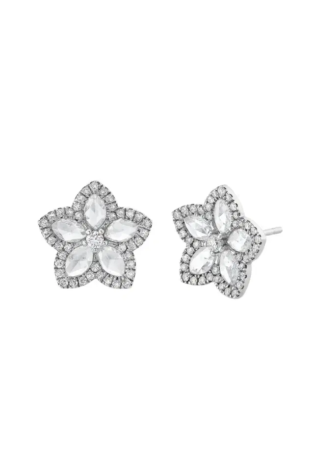LOGAN HOLLOWELL Eternal Jardin Flower Stud Earrings