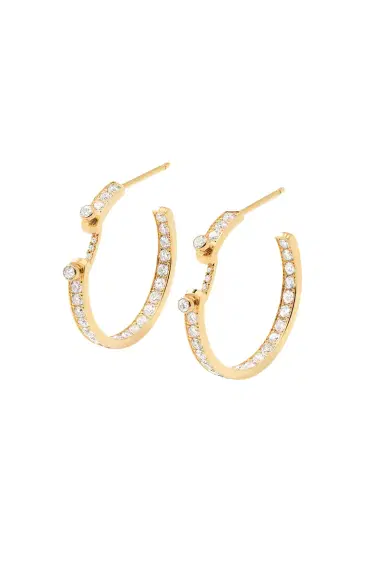 NOUVEL HERITAGE Eternity Tuxedo Mood Hoop Earrings | Thumbnail 1