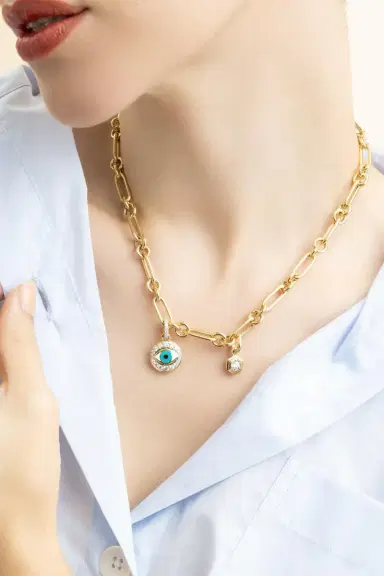 SARA WEINSTOCK Evil Eye Diamond Charm | Thumbnail 2