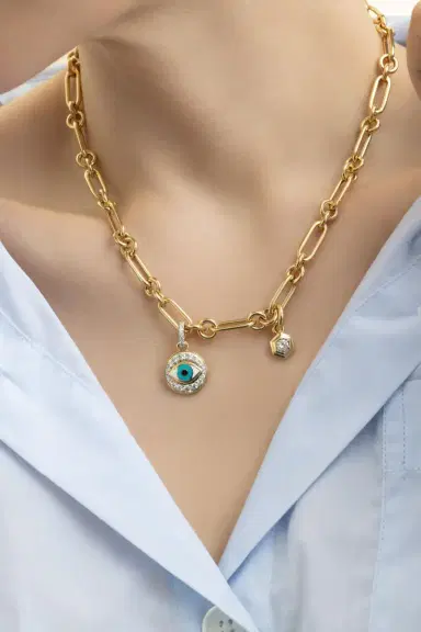 SARA WEINSTOCK Evil Eye Diamond Charm | Thumbnail 3