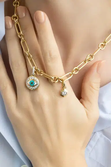 SARA WEINSTOCK Evil Eye Diamond Charm | Thumbnail 4