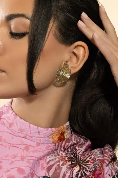 CAROL KAUFFMANN Explosion Half Moon Diamond Earrings | Thumbnail 3