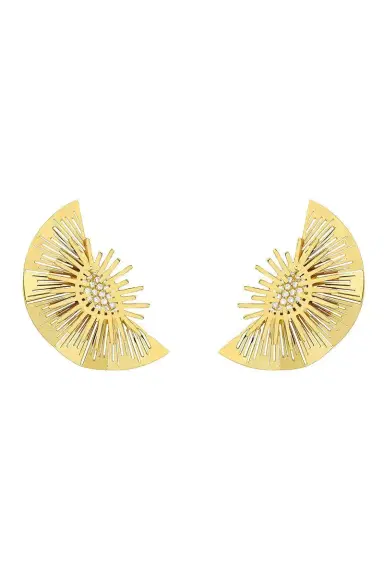 CAROL KAUFFMANN Explosion Half Moon Diamond Earrings | Thumbnail 1