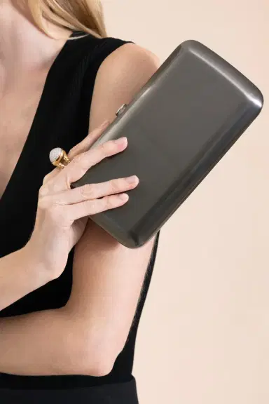 JEFFREY LEVINSON Finley Clutch - Black Chrome | Thumbnail 2