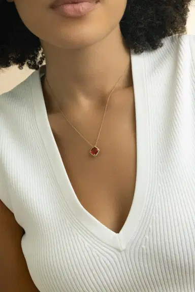 LISA NIK Fire Opal Diamond Necklace | Thumbnail 2 LISA NIK Fire Opal Diamond Necklace | Thumbnail 2