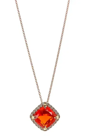 LISA NIK Fire Opal Diamond Necklace | Thumbnail 1 LISA NIK Fire Opal Diamond Necklace | Thumbnail 1