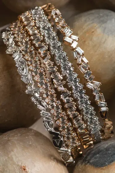 Suzanne Kalan Fireworks Flexible Diamond Baguette Bangle | Thumbnail 3 Suzanne Kalan Fireworks Flexible Diamond Baguette Bangle | Thumbnail 3