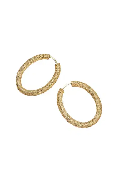 Carolina Bucci Florentine Finish Small Oval Hoop Earrings | Thumbnail 1