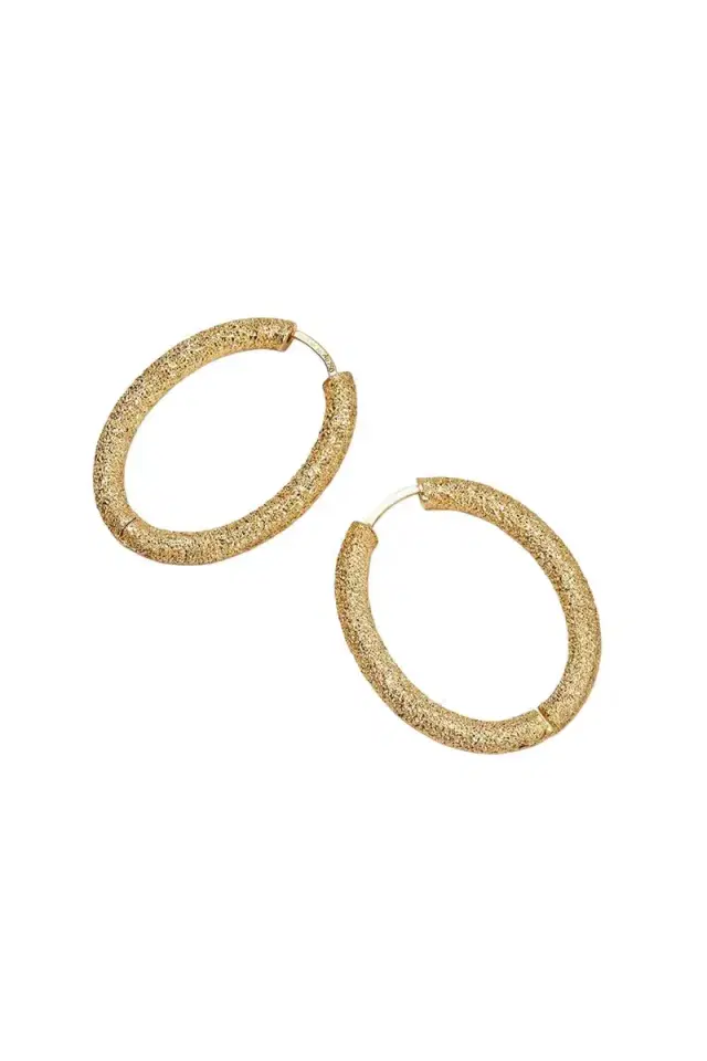 Carolina Bucci Florentine Finish Small Oval Hoop Earrings