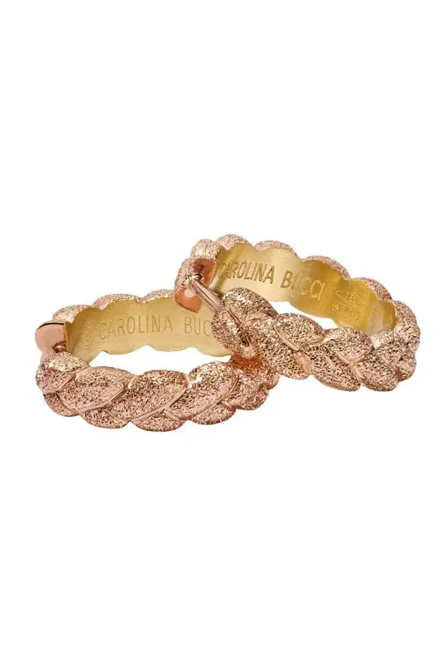 Carolina Bucci Florenting Finish Everyday Huggie Earrings - Rose Gold