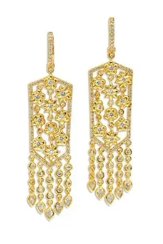 BUDDHA MAMA Flower Mesh Fringe Earrings | Thumbnail 1