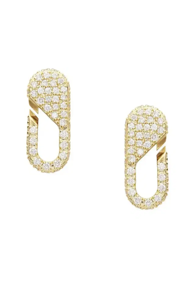 BIZZOTTO Full Diamond Link Earrings