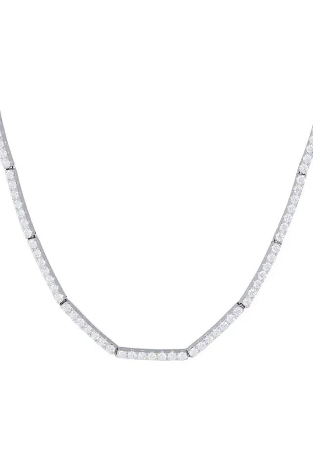 SIDNEY GARBER Full Diamond Necklace - 15in - White Gold