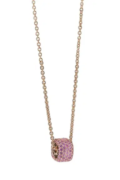 FULLORD Full Pave Pink Sapphire Ghost Necklace | Thumbnail 1