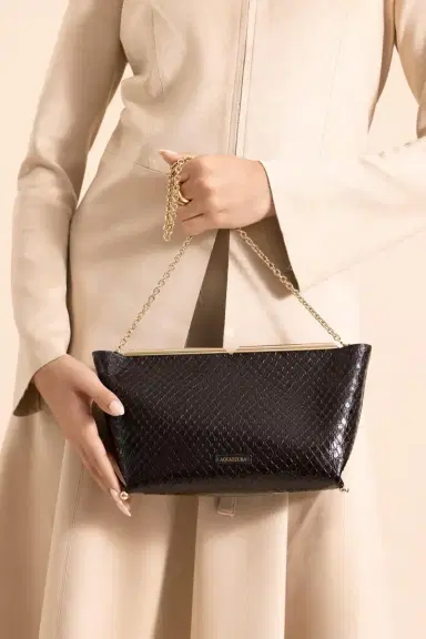 Aquazzura Galerie Clutch - Espresso Light Gold | Thumbnail 2