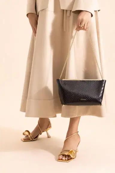 Aquazzura Galerie Clutch - Espresso Light Gold | Thumbnail 3