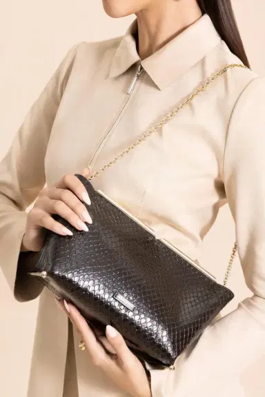 Aquazzura Galerie Clutch - Espresso Light Gold | Thumbnail 4