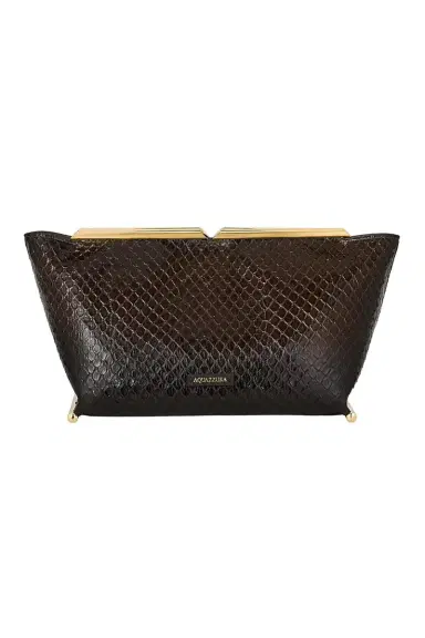 Aquazzura Galerie Clutch - Espresso Light Gold | Thumbnail 1