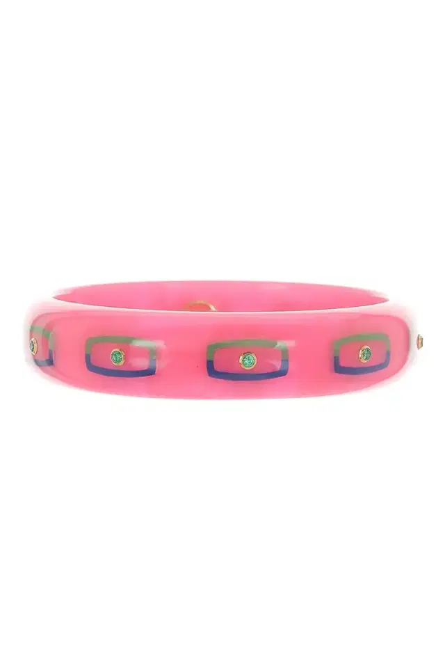 MARK DAVIS Garnet Pink Blue Green Bangle