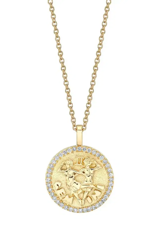 Anita Ko Gemini Diamond Coin Necklace