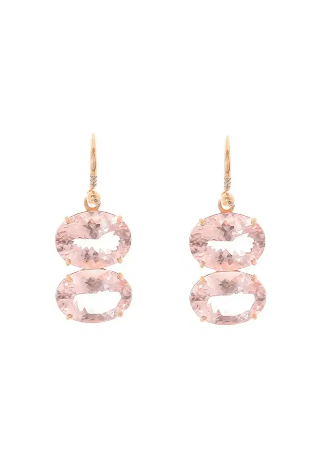 IRENE NEUWIRTH JEWELRY Gemmy Gem Double Stone Morganite Earrings