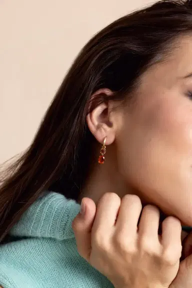 IRENE NEUWIRTH JEWELRY Gemmy Gem Fire Opal Huggie Earrings | Thumbnail 4