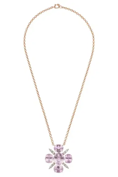 IRENE NEUWIRTH JEWELRY Gemmy Gem Mosaic Kunzite Diamond Necklace | Thumbnail 1
