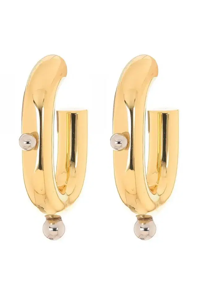 Rabanne Gold & Silver Link Hoop Earrings