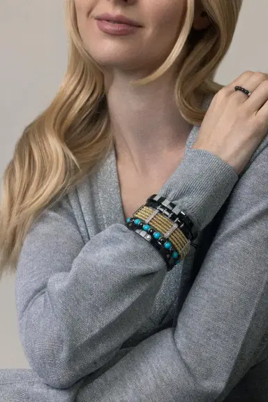 ROBERTO DEMEGLIO Gold Diamond Bar Joy Stretch Bracelet | Thumbnail 2