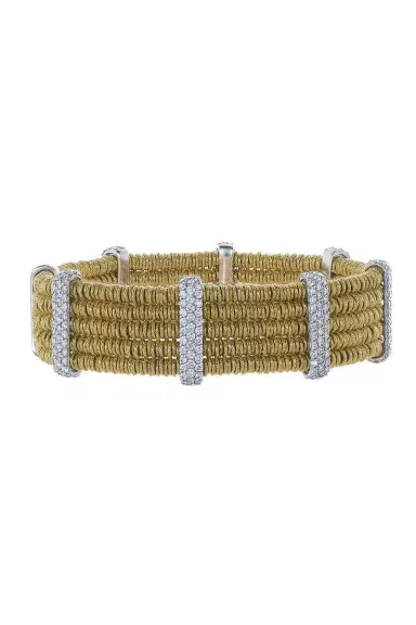 ROBERTO DEMEGLIO Gold Diamond Bar Joy Stretch Bracelet | Thumbnail 1