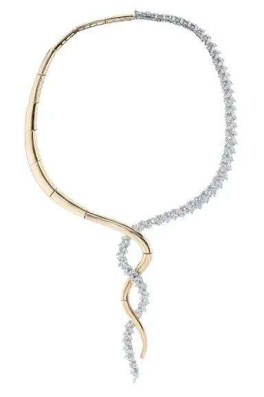 YEPREM Golden Strada Diamond Twisted Necklace | Thumbnail 1