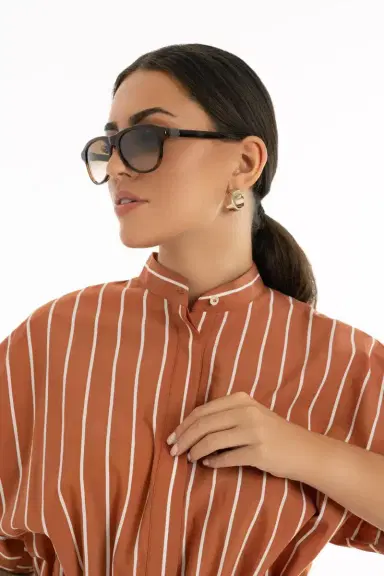 Brunello Cucinelli Gradient Aviator Sunglasses - Chocolate | Thumbnail 2